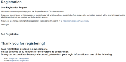 Self-Registration Screenshot #2