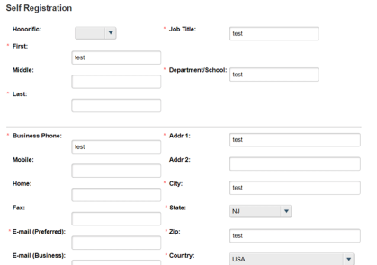 Self-Registration Screenshot #1